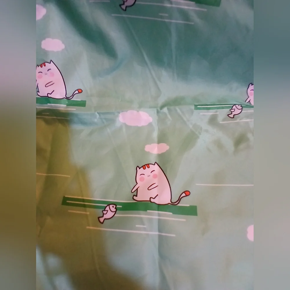 Green Cat Print Rug